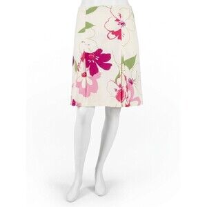 Vintage Heart Soul Y2K Floral A-Line Skirt Pink Green White Knee Length Size 4